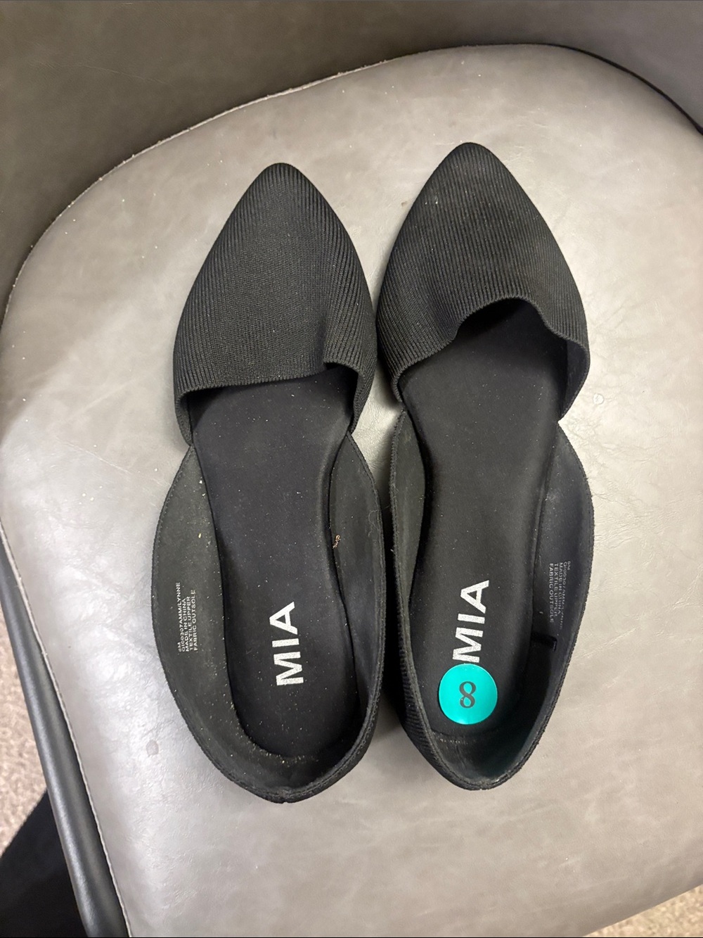 MIA Black Women's Knit Pointed D'Orsay Flats